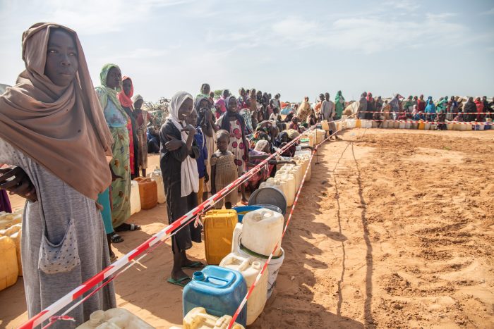 Puntos de distribución de agua en Chad.