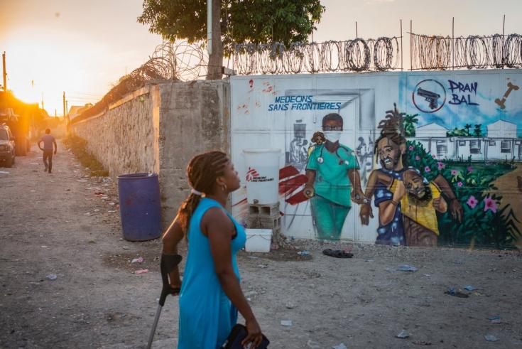Entrada principal de nuestro hospital en Tabarre. Haití, diciembre de 2020