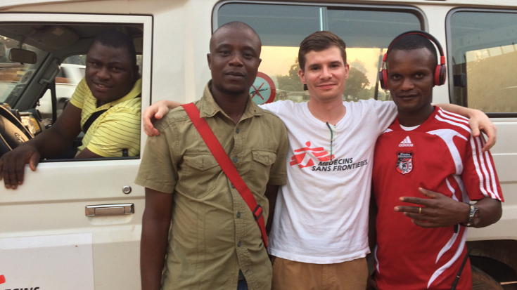 Parte del equipo de Mile 91, en Sierra Leona: Sammy, Oosman, Chris y Abdul.