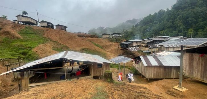 La comunidad confinada en Guadalito Beté, Chocó, en Colombia.Carlos Estrella.