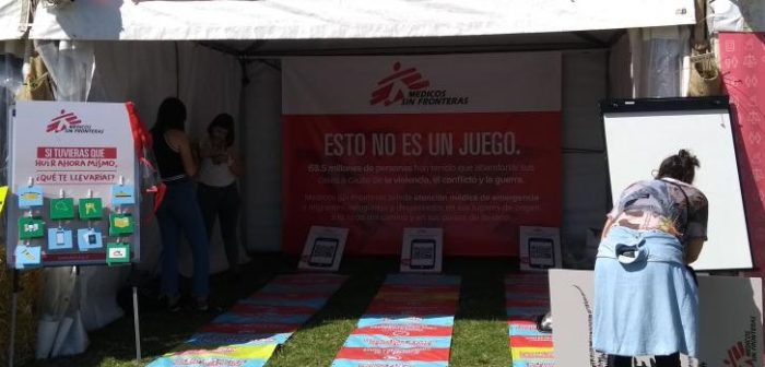 El stand de Médicos Sin Fronteras en el Lolapalooza Argentina 2019.MSF