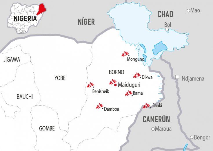 Mapa Borno, Nigeria