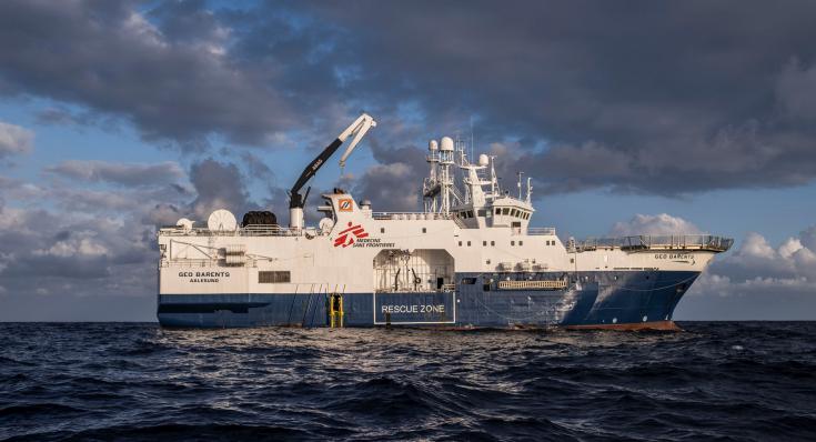 Geo Barents, barco de MSF, en el mar Mediterráneo. 