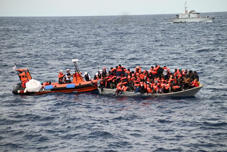 Rescate de MSF a personas en el mar Mediterráneo. 