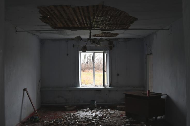 Centro de salud de Kherson donde MSF gestiona sus clínicas móviles ha sido destruido por los bombardeos.