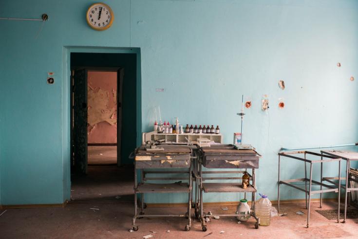 Escasez de medicamentos en el hospital de Vysokopilla, Ucrania.