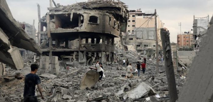 Imagen del 10 de octubre de 2023: la destrucción en Gaza.Mohammed Baba.