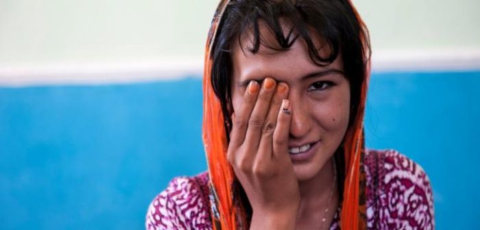 Shahnoza, de 16 años, paciente de tuberculosis XDR en Tayikistán. © Wendy Marijnissen