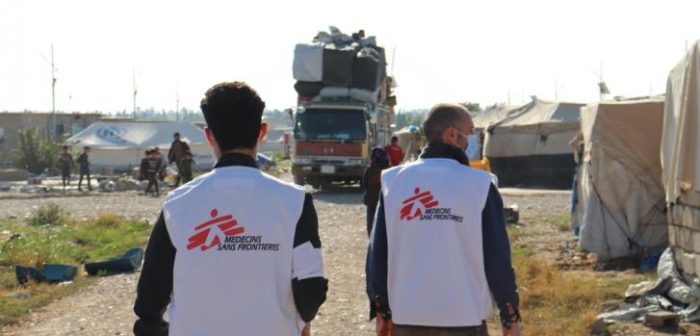 Parte del equipo de Médicos Sin Fronteras durante el cierre del campo de Laylan, Irak.Alex Dunne/MSF