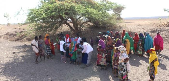 Uno de nuestros equipos durante la campaña contra la desnutrición en la región Somalí, el año pasado. ©MSF