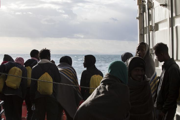 Personas rescatadas a bordo del Ocean Viking