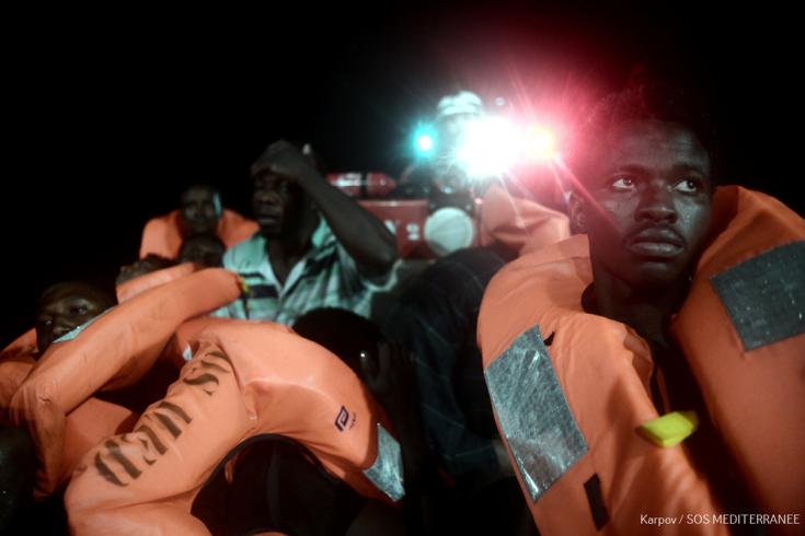 Personas rescatadas en el Mar Mediterráneo