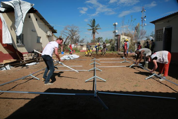 Centro de tratamiento del cólera en Mozambique