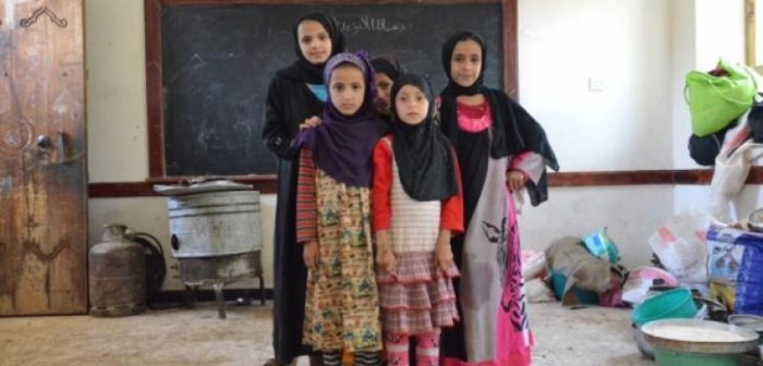 Refugiados internos de Sa'dah alojados en una escuela en Jamer, Yemen © MSF