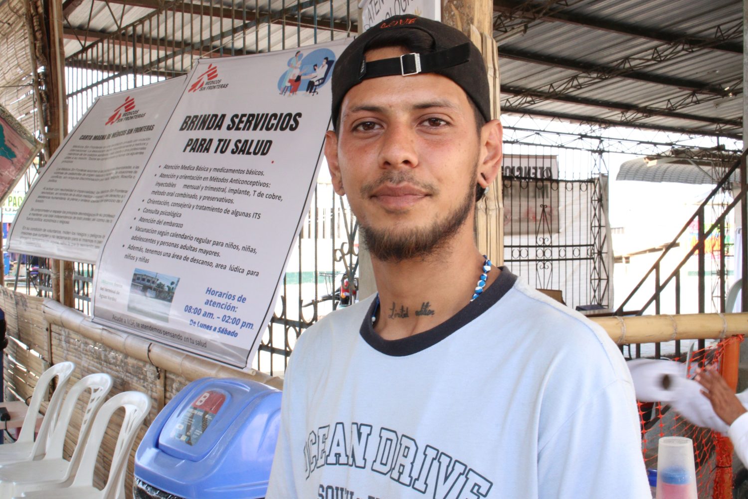 Caminante que pasó por el puesto de salud de MSF en Tumbes, Perú. 