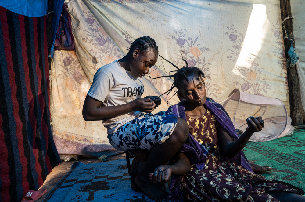 Acontecimientos 2023, campo de desplazados en Chad. 