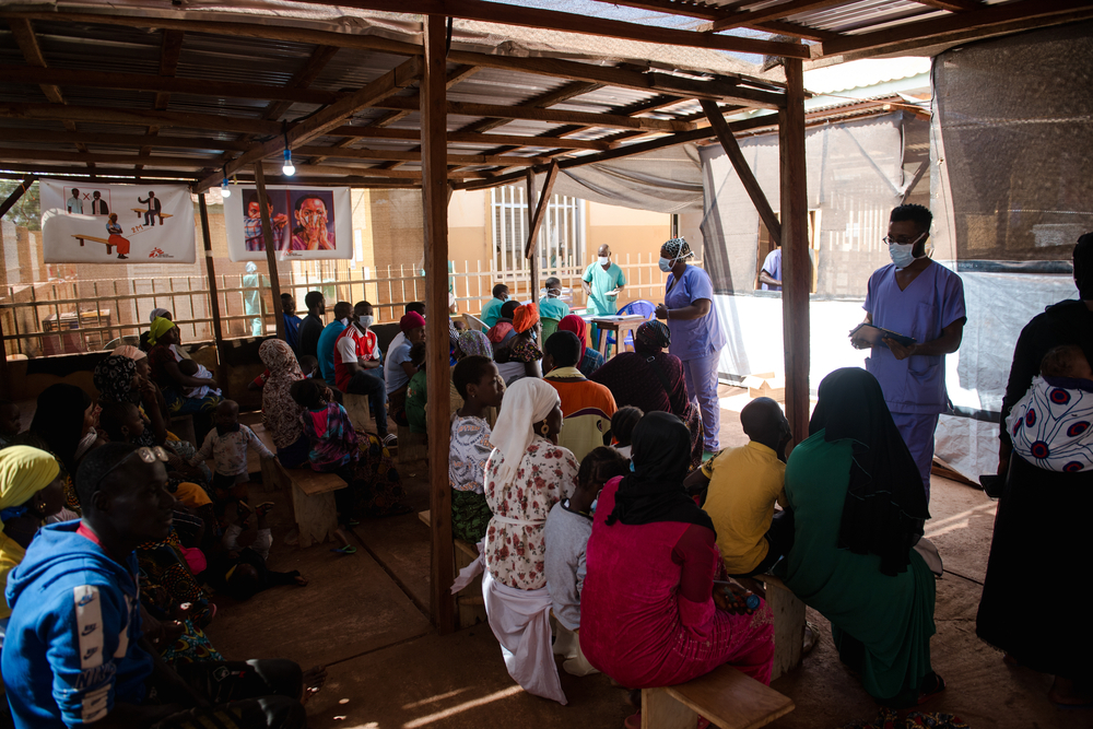 Centro de tratamiento de difteria en Guinea. 