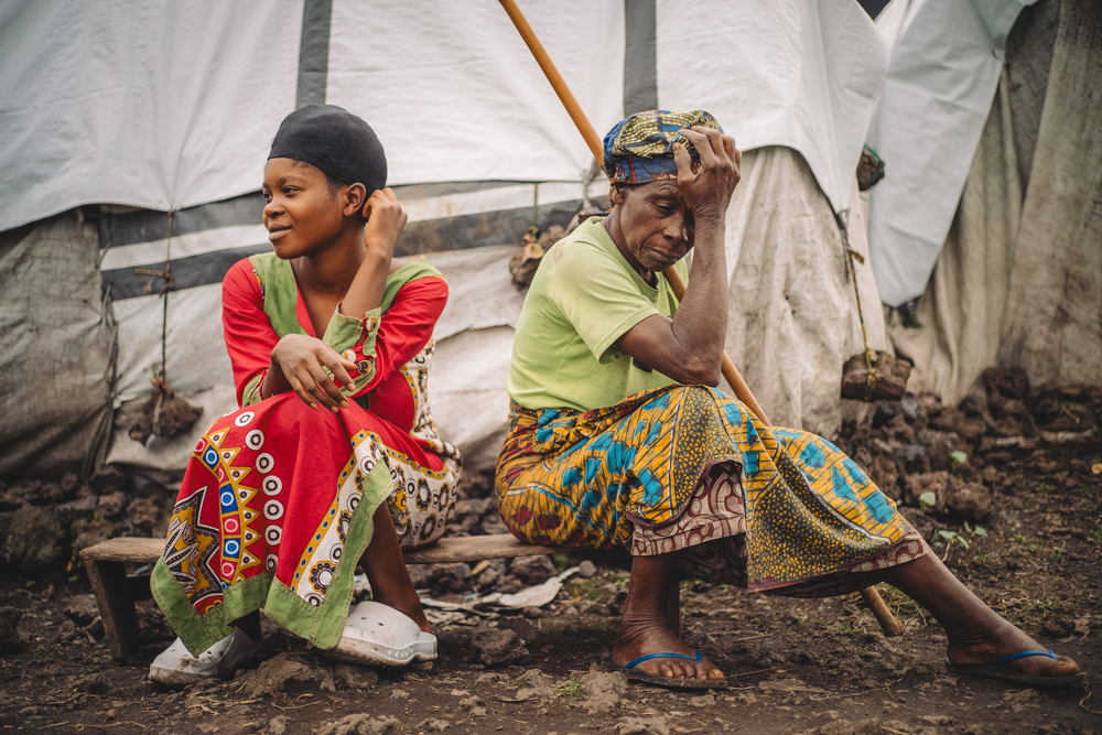 Mujeres en un campo de desplazados en República Democrática del Congo.