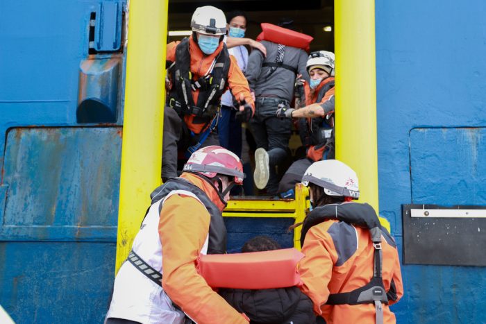 Operaciones de búsqueda y rescate en el Mediterráneo.