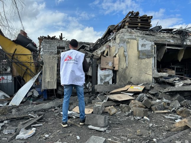 Oficina de Médicos Sin Fronteras destruida tras un ataque en Ucrania