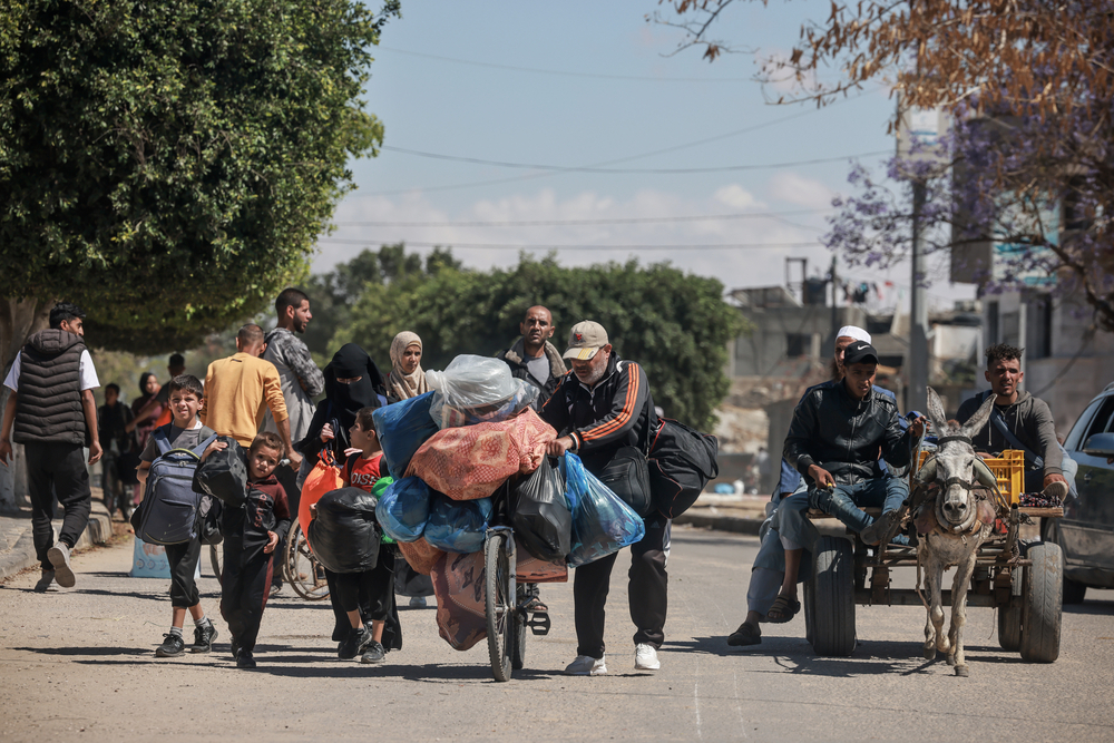 Palestinos desplazados en Rafah, al sur de la Franja de Gaza.