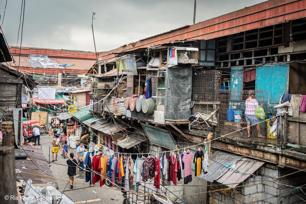Vista del barrio de Aroma, Barangay 105, Tondo, Manila, Filipinas, 2 de marzo de 2023.